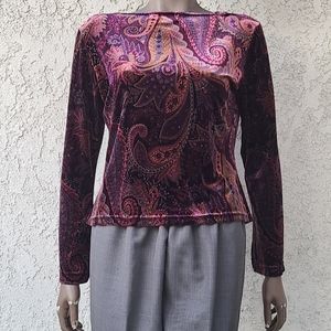 Printed Velvet Top